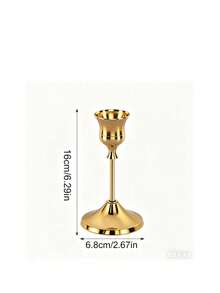 3pcs/Set Vintage Gold Metal Tapered Candle Holders, Modern High Pedestal Candle Stand Decor, Tabletop Centerpiece For Wedding Party Dining - Bronze - View 19