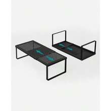 SONGMICS Juego de 2 Especieros Extensibles Organizador de Cocina Estante de Cocina Organizador de Armario Metal Negro Mate MKCS402B01 - Negro mate - Ver 8