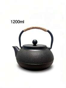 1pc Cast Iron Teapot, Suitable For Stovetop Use, For Loose Leaf Tea And Tea Bags Back To School - Black - View 13