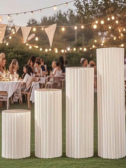 1/3/4pcs Foldable Paper Roman Column Wedding Prop, Collapsible Paper Column Arch, Retail Display Stand, Birthday Party Decoration, Wedding Ceremony Entrance Decor