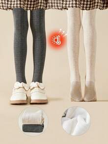 1/2件装 女童/儿童/幼儿保暖内衬打底裤，百搭日常穿着紧身裤 - 彩色 - 查看 17