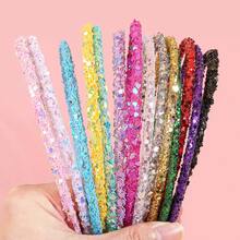 8 Peças Faixa de Cabelo Colorida com Lantejoulas Y2K Dopamina para Mulheres, Acessórios de Cabelo Versáteis, Doces e Bonitos para Uso Diário, Festa, Dança, Presente - Série de Coração de Lantejoulas e Resina de Cristal, Série de Estrela de Cinco Pontas, Viagem, Aniversário - Multicolorido - Visão 17