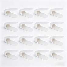 20 Sets White Adjustable Shoe Organizer With Anti-Slip Particles, 4 Levels For Different Shoes, Space-Saving Home Storage, Great Mother's Day Gift - 查看 1