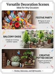 4pcs Realistic Dragonfly Garden Decor Stakes, DIY 3D Dragonfly Plug-Ins With Support Rods, Suitable For Indoor/Outdoor Mosquito Repellent, Flower Pots, Gardens, Yards, Lawns, No Battery Required - Gift For Insect Lovers And Home Decor, Durable PVC Material, Suitable For Christmas And Thanksgiving, Holiday Decoration - Multicolor - View 12
