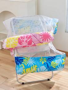 1pc Inflatable Double Tube Floating Bed, Portable And Foldable, With Middle Mesh, PVC Material, Tropical Leaf Pattern, Suitable For Summer Travel, Outdoor Swimming Party, Beach Vacation, Pattern Position Random, Air Pump Sold Separately - Multiple Styles - View 6