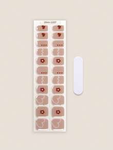 20pcs Semi-Cured Gel Nail Stickers, Durable Salon-Grade Nail Stickers, Easy To Apply And Remove, Requires UV Lamp Curing - Baby Pink - View 3
