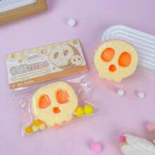 1pc Random Colour Skull Squishy Toy, Slow Rebound Stress Relief Squeeze Ball, Cute Gothic Decompression Toy - Multicolor - View 6