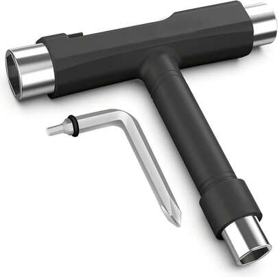 Coeweule Professional Skate Tools, All-In-One Multi-Function Portable Skateboard T Tool With T-Type Allen Key And L-Type  Head Screwdriver For Adjust Skateboards, Roller Skates, Longboards