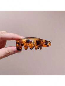 1/4 Piece Banana-Shaped Anti-Slip Hairpin With A Retro Oval Leopard Print Pattern - Multicolor - View 6