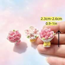 Cute Mini Bouquet, Resin Hanging Decoration, Mini Model, Romantic Small Rose Tulip Sunflower Decoration, DIY Handmade, Hair Clip Phone Case Decoration Handicraft - Random - View 11