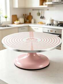 1/2pcs Platinum Silicone Cake Turntable Non-Slip Mat, Thick Round Non-Slip Mat With Scale Markings Suitable For Rotating Cake Stand, Reusable Baking Accessory - View 11