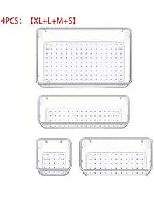 7/9/16/25pcs Transparent Plastic Drawer Storage Organizer Boxes Set, Suitable For Bathroom Cabinet, Kitchen, Office, Bedroom, School Supplies, Household Items, Multi-Purpose Storage Boxes For Cosmetics, Stationery, Miscellaneous - Clear - View 10