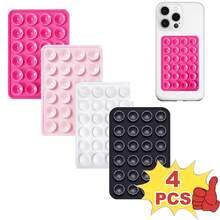 1-4pcs Reusable Double-Sided Suction Cups, 24 Small Suction Cups Non-Slip Silicone Pads, Silicone Suction Cup Phone Stand, Waterproof Adhesive Stand Suitable For Most Phones, Universal Phone Ring Holder, Suitable For Selfie And Video, With Strong Adhesive Installation Accessories - Multicolor - View 1