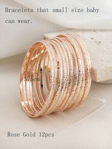 12pcs Fashionable Avant-Garde Delicate Versatile Unique Arc Rhombus Stackable Thin Bangle Bracelets - Multicolor - View 9
