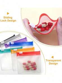 1/7/30pcs Portable Zipper Pill Bags, Reusable Pill Boxes For Storing Pills/Tablets, Waterproof Sealed, Jewelry, Jewelry, Jewelry Storage, Storage Bags, Portable Storage Bags - View 9