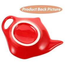 MAGICLULU - Posavasos de cerámica para bolsitas de té 2 piezas soporte para bolsitas de té en forma de tetera bandeja de cuchara plato de condimento plato para aperitivos café rojo - Rojo - Ver 7