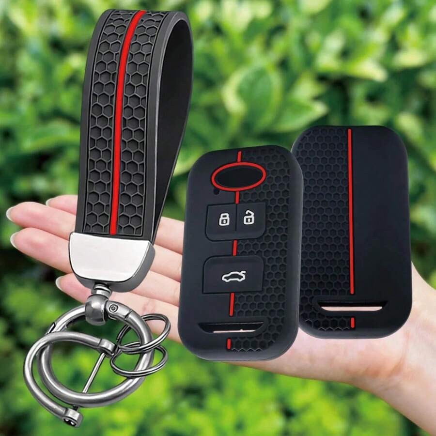 Móc khóa silicon đựng chìa khóa xe hơi cho Chery Tiggo 4 Pro 2022 3 Pro Tiggo 8 7 5 4 3 5X Arrizo 5 Cheri Tigo Remote Fob Protect Case - đen - Xem 1