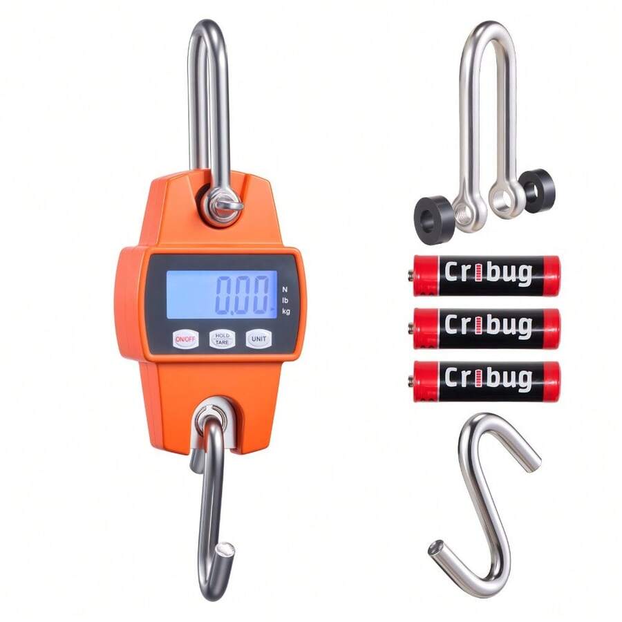 Uimoso Digital Crane Scale 660 Lbs/300 Kg Portable Hanging Scale Orange - As Pic - View 1