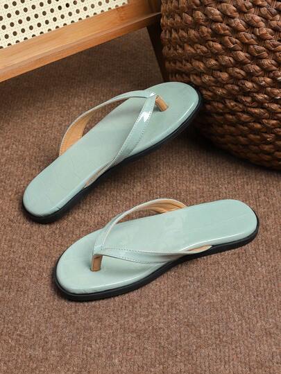 2025 Spring/Summer New Men's Slippers, Personality Fashion One-Strap Outdoor Slippers, Non-Slip Durable Casual Indoor/Beach Leather Sandals