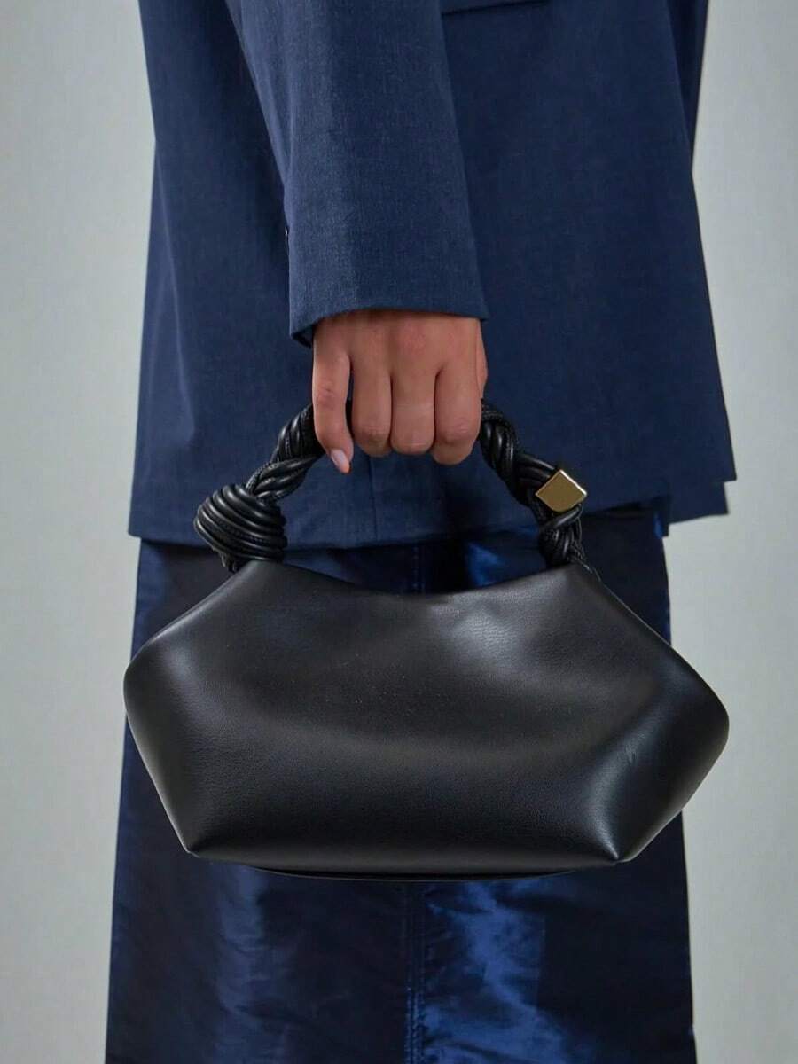 Women's Fashion Woven Knot Soft Leather Cloud Handbag