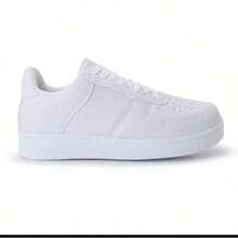 Unisex Men's And Women's Casual Sneakers, Comfortable Running/School Shoes, Lace-Up, Flat Sole, Athletic, Training - 白色 - 查看 3