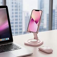 1pc 360° Rotating Foldable Phone/Tablet Stand, Minimalist Multi-Functional Design, Portable Folding Structure, Non-Slip Stable Performance, Convenient To Carry And Store. Suitable For Home, Bedside, Office, Party Decor, Valentine's Day And Holiday Gifts, No Power Required - One Size - View 2