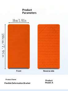 Orange Soft Silicone Foldable Phone Stand, Foldable And Compact For Easy Storage, Built-In Metal Strip For Durability, Suitable For Phones, Tablets, Laptops, Applicable For Work, Study, Entertainment And More Scenarios - Multicolor - View 3
