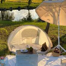 1pc Portable Family Beach Tent, Instant Setup, Spacious Interior, Breathable & Comfortable For 3-4 People, Waterproof Material, Handheld - Multicolor - View 8