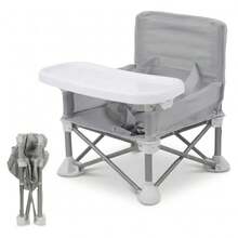 Portable Folding Multipurpose High Chair For Baby - Grey - View 6