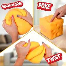 Squeeze Cheese - Jumbo Soft Squeeze Cheese Block | Prank Gift, Adult Novelty Toy | 4.25 Inch Giant Stress Ball | Adult Sensory Toy - Sunny Life, Sensory Toys, Squishy Toys, , Fidget Toys, Squishies, 1.96 Inch Small Mini Cheese - Multicolor - View 4