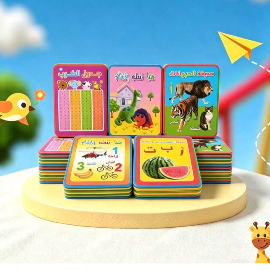 Enlightenment Education On Arabic Letters And Numbers: Cognitive Activity Set For Animals, Plants, Fruits, And Vegetables - Multicolor - View 1