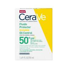 CeraVe Protector Solar Oil Control FPS50 50ml Facial Piel Mixta Grasa Control Brillo Acabado Mate Invisible Ceramidas Uso Diario - transparente - Ver 1