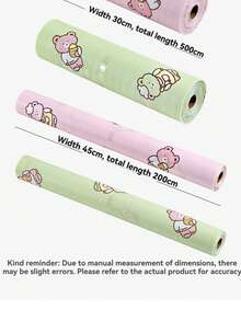 1 Roll Waterproof Anti-Moisture Drawer Liner, Suitable For Kitchen Counters, Wardrobes, Special Paper Shoe Cabinet Liner, Waterproof Anti-Moisture Cabinet Liner For Kitchen, Refrigerator, Wardrobe, Non-Slip And Trimmable - Bear - View 2