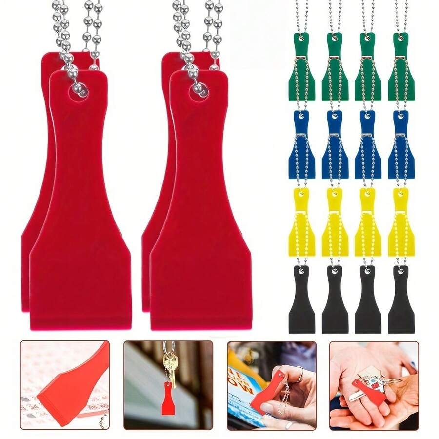 3/5 Packs Plastic Lottery Ticket Scraper Keychains, Scratch-Off Card Scratchers With Chain, Multi-Color Scratch Tool For Lottery, Games, Contests