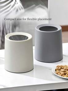 Minimalist Solid Color Trash Can, Daily Essential - Multicolor - View 11