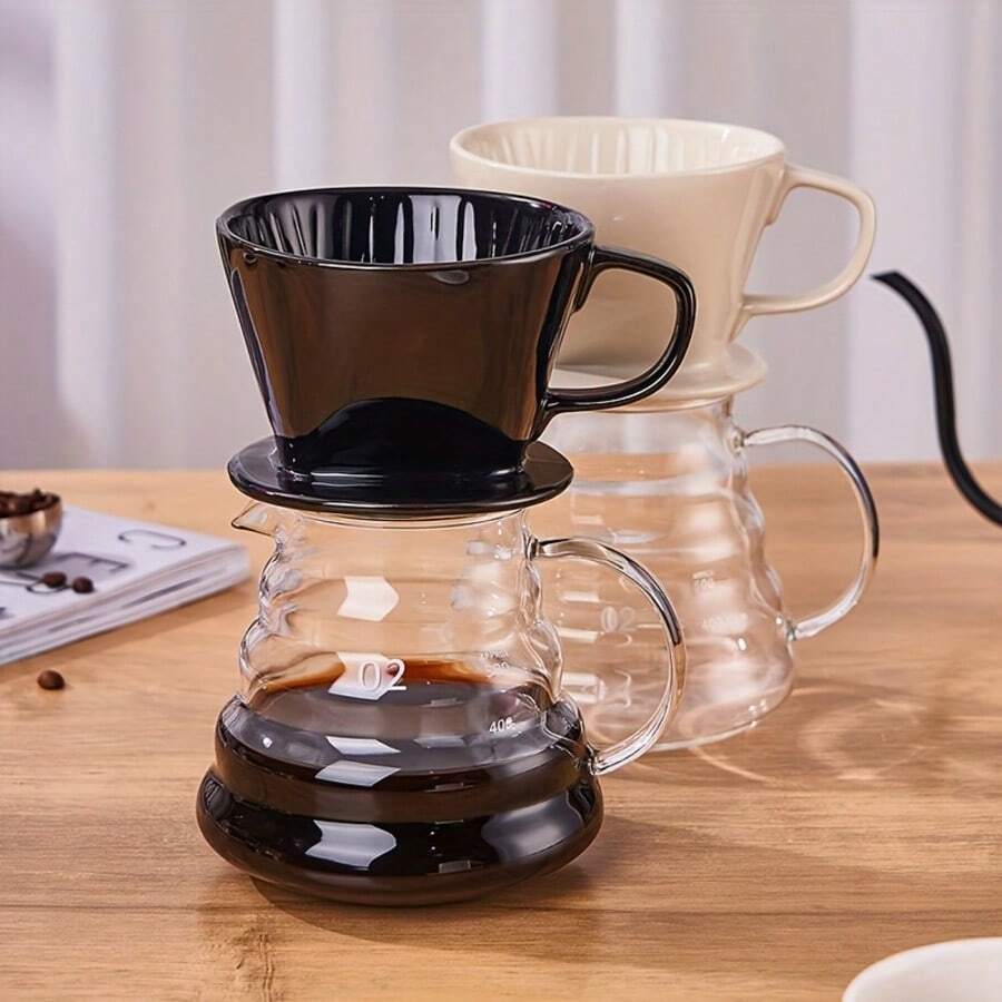 1 buah Cangkir Saringan Kopi Keramik, Desain Berbentuk Kipas, Saringan Kopi yang Dapat Digunakan Kembali, Set Kopi Tetes Manual, Corong Saringan, Saringan Bubuk Kopi, Cocok untuk Rumah, Restoran, Kedai Kopi, Hadiah Ideal untuk Pecinta Kopi di Hari Ayah dan Hari Ibu - MultiWarna - View 1