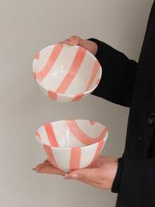 2个精美陶瓷碗，适用于厨房/庭院/客厅/酒店接待处，可作礼品、意面碗、餐具、厨房用品、ins风陶瓷餐碗、饭碗、酸奶碗、甜点碗等。 - 彩色 - 查看 6
