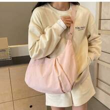 1 pezzo Borsa a spalla da donna, casual e versatile, leggera per pendolarismo. Materiale in nylon durevole, design leggero ad alta capacità, adatta per pendolarismo, uscite casual, viaggi. Articolo di moda essenziale per le donne. Regalo perfetto per Natale, compleanno - singolo articolo - Visualizzare 7