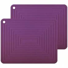 Smithcraft - Salvamanteles para platos calientes almohadillas para orejas antideslizantes para ollas y sartenes alfombrillas de silicona morada alfombrilla resistente al calor para mostrador - H morado - Ver 2
