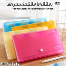 Carpeta expandible A6/B6 con 13 bolsillos - Organizador de documentos tipo acordeón para pasaporte y recibos, efectivo y monedas, para la escuela, la oficina y el hogar - Multicolor - Ver 7
