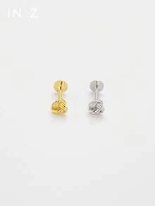 1 Peça Anel de Lábio Delicado de Nó de Amor Dourado com Rosca Interna | Brincos de Prata Esterlina 925 Hipoalergênicos | Brincos Cartilagem/Hélice Planos | Piercings de Lábio Labrete | Uso Diário Unissex - Multicolorido - Visão 2