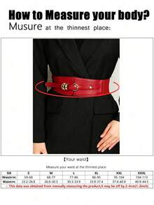 1件装女士街头风红色复古配饰时尚可调节腰带，适合万圣节派对或日常穿着 - 紅色 - 查看 5