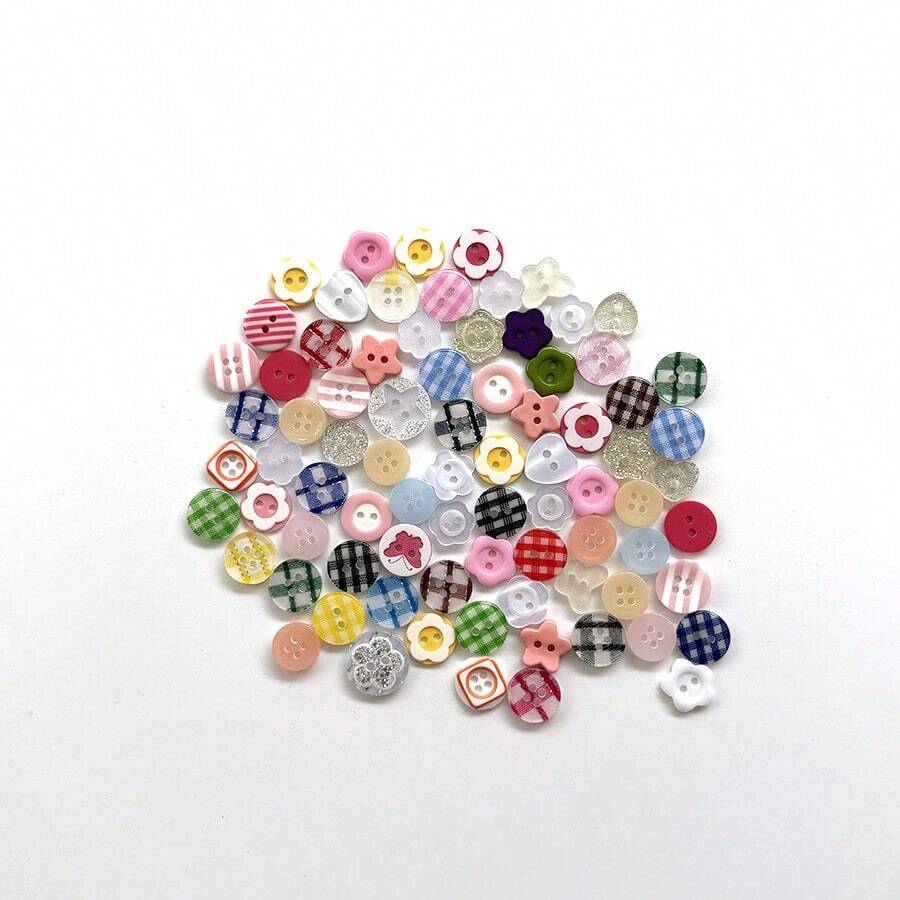 20/50/100pcs Colorful Button Set, Suitable For DIY Clothing, Sweater And Handicraft Decoration (Random Style)