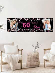 Customized Photo Birthday Banner Background, Suitable For Adults, Events, Parties, Weddings Decoration Poster. Personalized Birthday Party Background Cloth, Can Add Photos And Text Decorations. Black And Gold Party Background Cloth, Birthday Decoration Supplies. Customized Birthday Photo Background Cloth, Party Decoration. - Multicolor - View 15