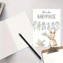 Tarjeta de protección de maternidad con sobre - Exquisita tarjeta de felicitación por el nuevo bebé | Tema "Permiso de maternidad" | Tarjeta de regalo pensativa, tarjeta de despedida prenatal | Bendiciones para las madres embarazadas en el permiso de maternidad, el parto, la fiesta del bebé - A - Ver 7
