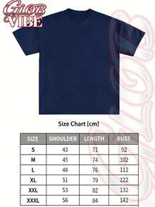 GLOBVIBE Men's Summer Outdoors T-Shirt With Fashion Brand VOND**H And Fly EYEs Printed Graphic Tee, Y2K Streetstyle Gender-Neutral Fashion Casual Gifts For Friends, Loose Multifunctional Round Neck Multicolor Shortsleeve Tee, Fashionable Daily Wear. - Màu xanh hải quân - Xem 4
