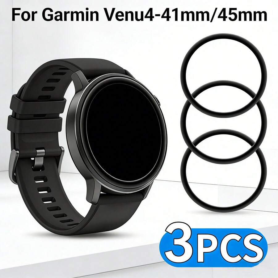 Shockproof Watch Screen Protector 3pcs Screen Protector For Venu 4 41mm/45mm Watch 3D Full Coverage Easy Installation Bubble-Free Sensitive Touch High Definition Clear Scratch-Resistant Anti-Fingerprint Smartwatch Protective Film Mother's Day Gift