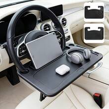 The Latest Model Of A Car-Mounted Small Table, Designed As A Multifunctional Desk That Attaches To The Steering Wheel. It Is Suitable For Various Scenarios Such As Dining, Writing - Upgraded Card Table Model - View 2