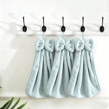 1/3 pièces/4 pièces Serviettes de toilette avec nœud papillon, serviettes de toilette en polaire de corail à séchage rapide avec boucle de suspension, serviettes absorbantes douces pour la cuisine, la salle de bain, les torchons, cadeaux de Noël - Multicolore - Voir 13