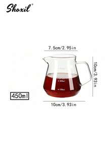 shoxil 1pc Glass Coffee Pot/Moka Pot With Precise Measurement Scale, Without Lid - Lidless Transparent Square Handle Sharing Pot - View 13